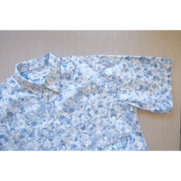 Comme des Garçons - 1990s Cotton 墨流し (suminagashi) Print Shirt - Picture 4 of 10